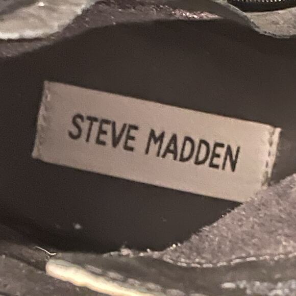 Steve Madden Moto Combat Snake Skin Boots Womens Size 9 Studded Statement - Picture 7 of 8